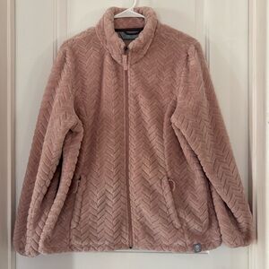 Free Country faux fur full zip jacket pink XL super soft and cozy